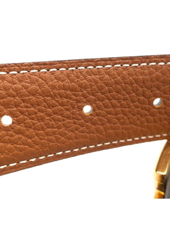 Hermes Belt Buckle Leather 95 Black Gold main image 9